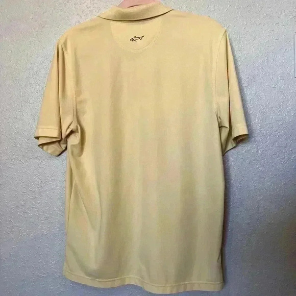 Greg Norman Polo Shirt Mens Small Yellow Play Dry Golf Shark Short Sleeve - Picture 3 of 3